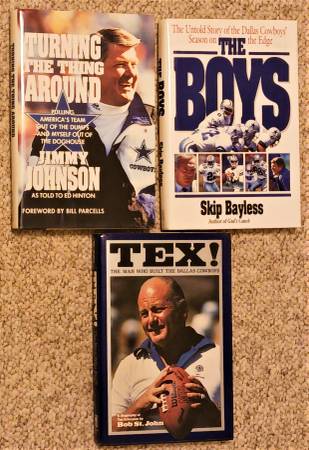 3 Dallas Cowboys Football Team Books Clean! Troy Aikman Emmitt Smith 1