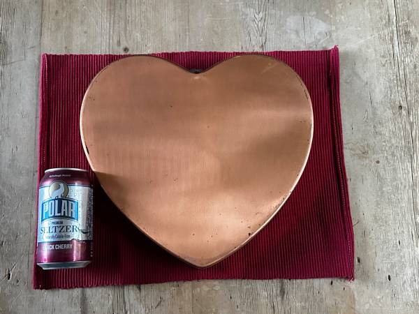 Thick 12" Copper Heart Pan with Hanger 1