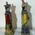 BEAUTIFUL PAIR OF CHINESE PAINTED CERAMIC STATUES OF STANDING FIGURES 5 thumbnail