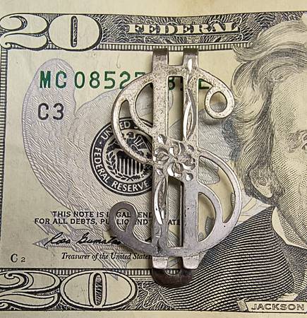Sterling Silver $$$ DOLLAR 💸 SIGN MONEY CLIP 1