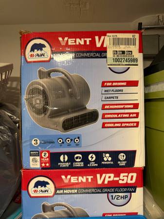 2 Vent VP-50 Fans for drying 1