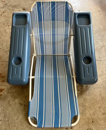 Poolmaster Caribbean Retro Floating Chaise Pool Lounge Chair for Adults 1