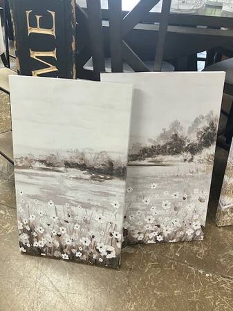 Set of 2 Art Canvas Flowers Marsh 65329 1