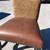 8 Dining Table Chairs with Leather seat Fabric backs 3 thumbnail
