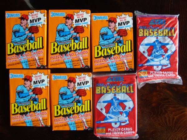 7 Unopened Baseball Card Packs (DONRUSS/SCORE)) 1