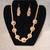 Vintage Carved Bone Necklace with Wooden Beads and Matching Earrings 1 thumbnail