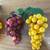 4 faux grape clusters 7" w/leaves, dining fruit art, MCM wine decor 4 thumbnail