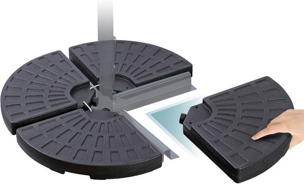 4 Piece Cantilever Offset Patio Umbrella Base, Outdoor Round 1