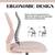 Homy Casa · Carnation Malmonew Pink Office Chair – Soft Fabric Seat + 4 thumbnail