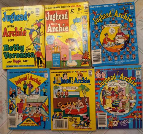 Jughead with Archie Comics Digest 1974-82 LOT of 6 1