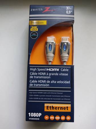 Zenith Premium 24K Gold HDMI High Speed Cable For Sale (3 Feet) 1