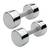 Two (2) 45lb & 40lb Chrome Steel Dumbbells - Ex. Cond. 2 thumbnail