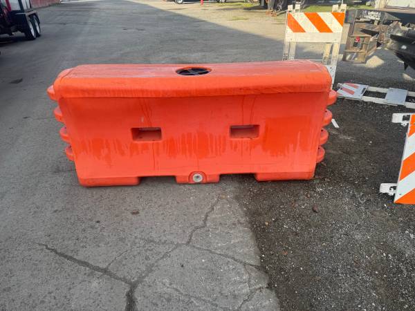 Orange plastic construction barriers 1