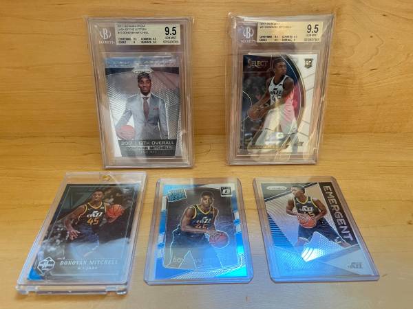 5 Donovan Mitchell Rookie Cards – Graded & Near Mint to Mint 1