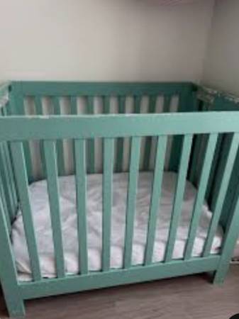 Bed, bed stuff, crib, crib stuff. 1
