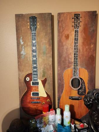 Guitar Wall Art – Pair of Paintings – $50 1