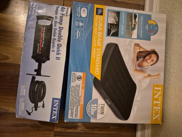 Brand new inflatable twin mattress and pump 1
