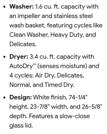 Stackable washer dryer apartment size 1