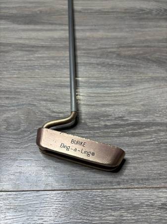 Vintage Burke Ding-A-Ling Brass Tuning Fork Putter 35 Inches Right Handed Rare 1