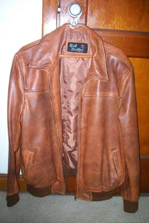 Large Genuine Soft Leather Jacket (Brown) Never Worn 1