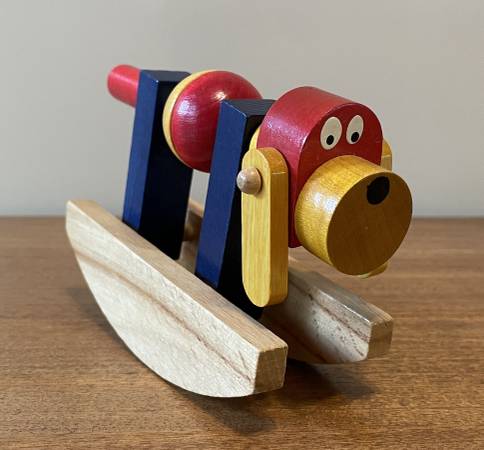 Classic wooden rocking DOG Child's 6" Hound Toy, moveable body 1