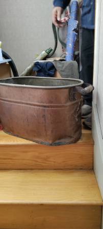 Vintage copper wash tub 1