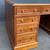 BEAUTIFUL ANTIQUE PARTNERS DESK WITH BRASS PULLS & LEATHER TOP. 3 thumbnail