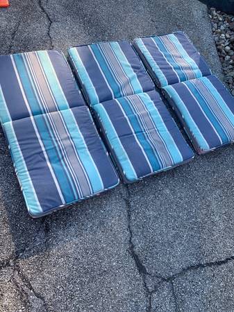 Striped patio cushions 3 available each cost 1
