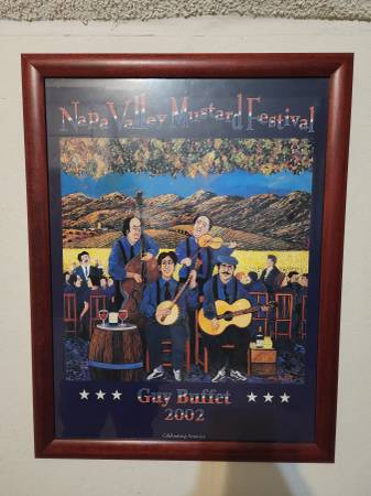 Guy Buffet 2002 Napa Valley Mustard Festival Concert Poster Framed! 1