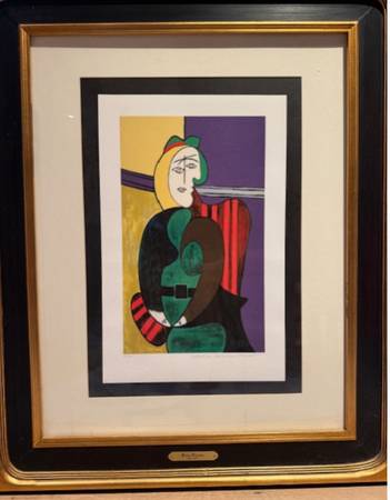 Gorgeous Picasso Print with Black and Gold Frame 1