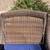 Pair of Outdoor Rattan Chairs with Blue Cushions, Handwoven, All-Weather for Por 9 thumbnail