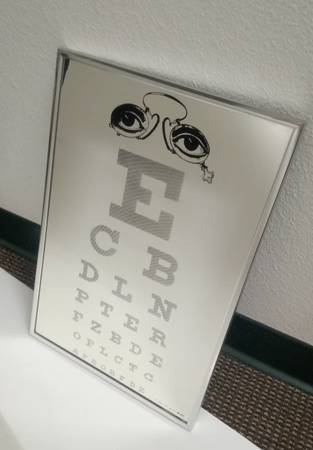 OPTOMETRY - 1976 Eye Chart Vision Test Mirror Optical Wall Art 1