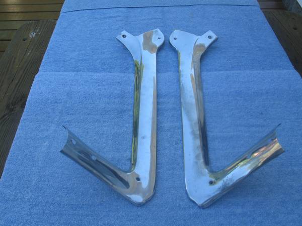 1963-1967 CORVETTE CONVERTIBLE INSIDE CHROME WINDSHIELD MOLDINGS PAIR 1