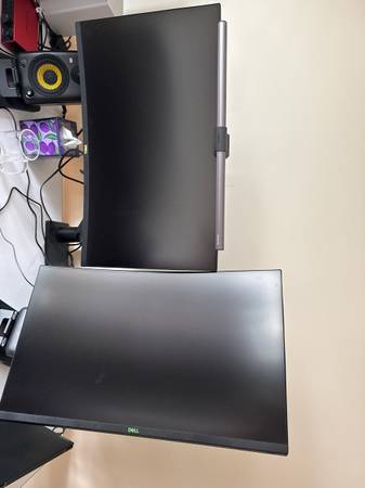 2 27 inch monitors and dual monitor arm 1
