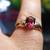 Vintage Natural Red Oval Tourmaline w/Diamonds 14K Gold Ring 10 thumbnail