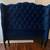 Gorgeous Brand New Queen Wingback Platform Bed in Tuffed Navy Blue -Victorian St 5 thumbnail