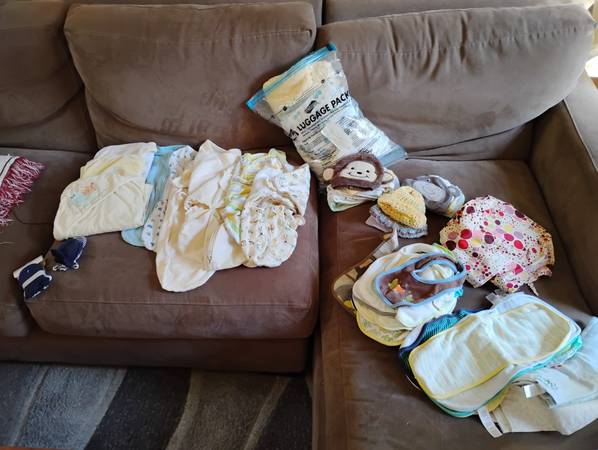 bibs, burpcloths, towels, blankets, hats, mittens, swaddlers 1