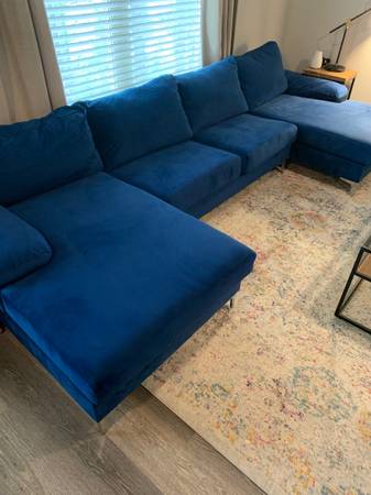 Marshburn Velvet Sectional Couch 1