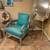Elegant Pair of French-Style Turquoise Leather Accent Chairs – Vintage Glamour 5 thumbnail