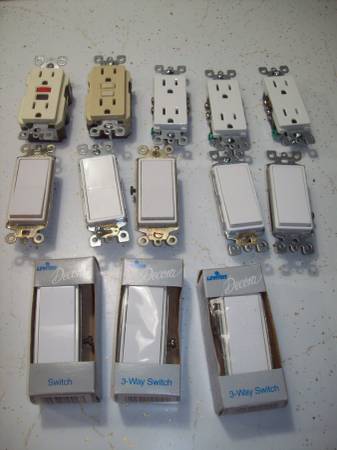 Lot of Electrical Switches, Outlets and Switch Plates - $30 (Wayland)63471139838721121