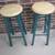 Classic Modern Wooden swivel stools with green legs 2 thumbnail