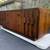 LANE AMERICAN MODERN WALNUT CREDENZA CHINA CABINET. SCULPTURAL BLOCK FACADE. 5 thumbnail
