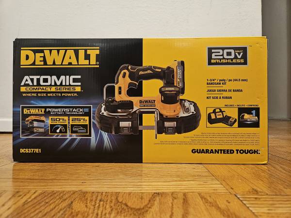 ATOMIC 20V MAX Lithium-Ion Cordless 1-1/4 in. Bandsaw Kit with Battery and Charg 1