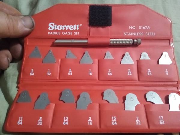 Starrett radius gage set 1