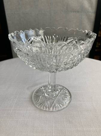 Antique Candy compote, Pressed Glass, No Chips, 1