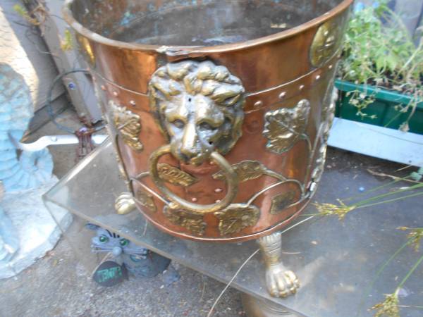 Antique  Jumbo Copper decorative planter 1