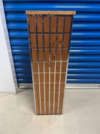 Vintage Mid-century modern wood and metal plant stand 1