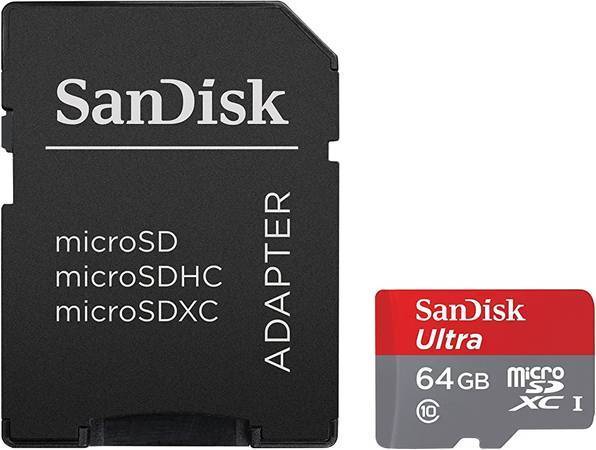 Like new SanDisk Ultra 64GB microSDXC UHS-I Card with Adapter 1