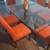 Six orange dining room chairs 2 thumbnail