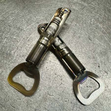 Custom Spark Plug Metal Art Bottle Openers - Mancave Stocking Stuffers 1